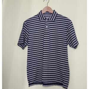 Roger Federer JW Andersson x Uniqlo Airism Polo Shirt Mens S Blue Striped Golf